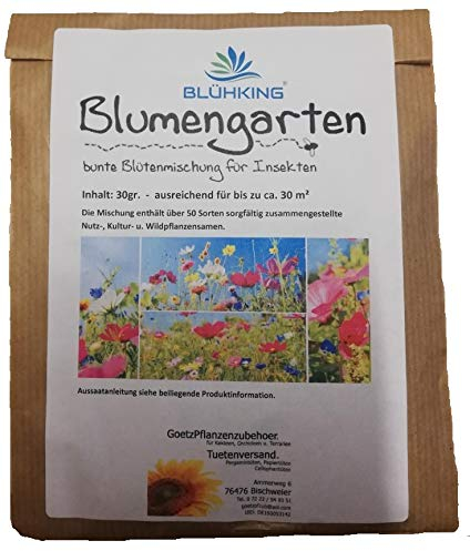 10x30gr. Blumengarten Bienenweide, Blühmischung, Blumenmischung, Blumenwiese, für je 30m² von Blühking®