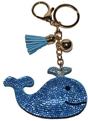 Popfizzy Accessoires en strass pour femme – Jolis breloques de sac à main et porte-clés bling pour sacs à main, Baleine, Medium