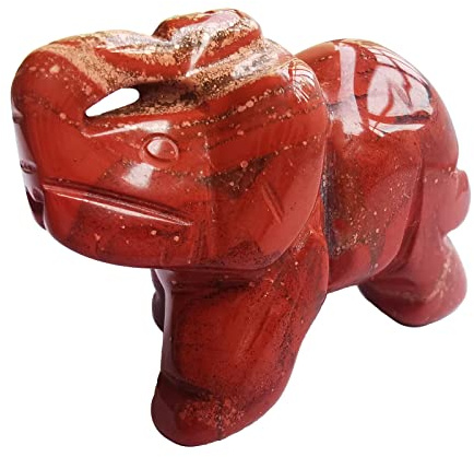 Lovionus89 Roter Jaspis Elefant Figur – Heilstein Schutzstein Naturstein Glücksbringer | 40mm Handgeschnitzt Deko & Geschenk