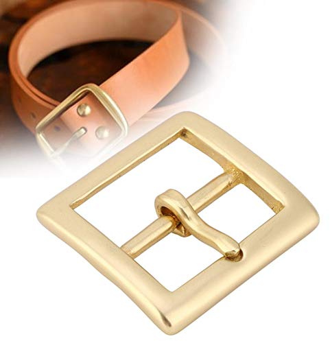 BigKing Gürtelschnalle,Single Pin Gürtelschnalle Messing Gürtelschnalle Single Pin End Bar Ferse Gold Leder Craft Bag Hardware Zubehör 40x56mm
