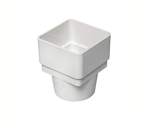 Marshall Tufflex White Square Guttering and Downpipe - Gutter and Pipe Fittings Square to Round Down Pipe Joint