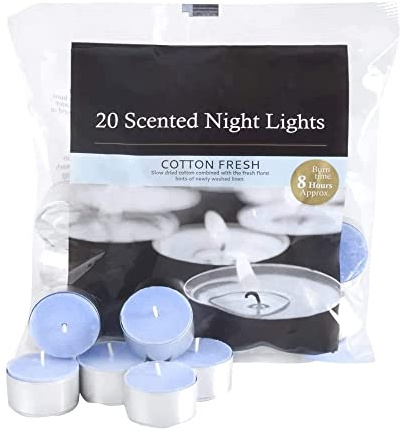 PHG Fresh Scented Tealight Candle Set - 8 Hour Burn Time | Fancy Home Decoration Candles (Cotton Fresh-Large)
