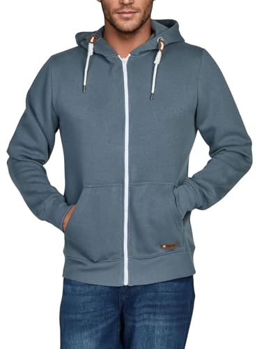 riverso Sweatjacke Herren mit Kapuze Reißverschluss Regular Fit RIVThilo | Kapuzenjacke Grau Braun Grün Rot Blau Schwarz Beige S M L XL XXL 3XL 4XL 5XL