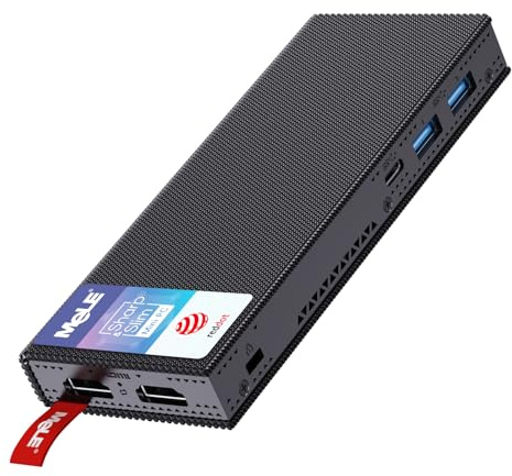 MeLE PCG02 Pro Lüfterloser Mini PC Stick N5100 8GB 256GB Kleiner Desktop | bis zu 2.9GHz, Dual HDMI 4K Display, Doppelbildschirm, VESA, Rund um die Uhr stabil, automatisches Einschalten, Wake-on-LAN