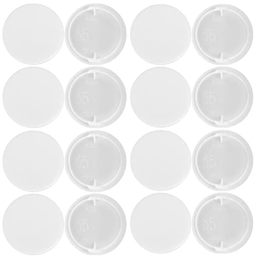 Lot de 40 cache-trous en plastique pour charnières murales et armoires de cuisine - 35 mm - Blanc