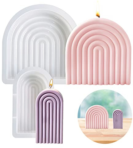 2 Stück Regenbogenbrücken Kerzenformen, Kerzenform Kerzen, Seifenform Kuchen Fondant Silikon Kerzenformen Formen Backform für Seife, Kerzen Machen, Handwerk Ornamente Dekoration