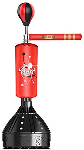 Boxing Speed Trainer, Boxsack-Spinnstange, Trainings-Boxball mit Reflexstange und Handschuhen, aufblasbarer Ball-Boxsack, freistehend, für Erwachsene und Kinder, mit einem Ball