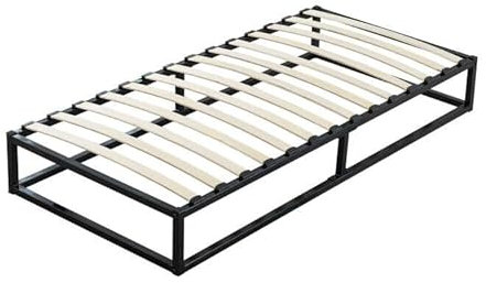 DEWINNER Metal Platform Bed Frame, 3ft Single Mattress Foundation, Wood Slat Support, Underbed Storage for Kids and Teenagers (Single)