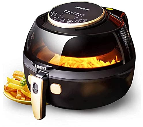 Friggitrice ad Aria per Uso Domestico Friggitrice elettrica con Timer da 5 Litri, Luce visibile Rotante e Ribaltabile Intelligente da 1200 W, Riscaldamento 3D