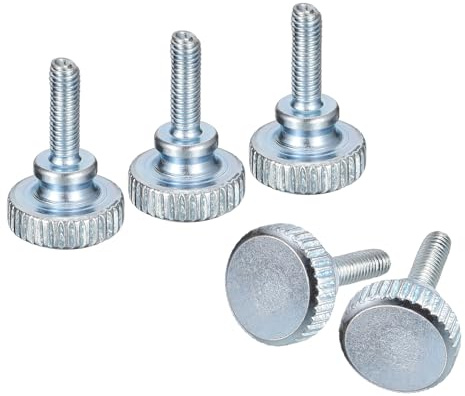 QUARKZMAN M3 x 10 mm slitsade tumhuvudskruvar, 5 st skruvar med räfflat huvud helt gängade i galvaniserat kolstål