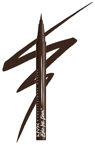NYX Professional Makeup Eyeliner Iperpigmentato, Linee Definite e Look Intensi, Formula Waterproof a Lunga Tenuta, Epic Ink Liner, Tonalità: Dark Chocolate