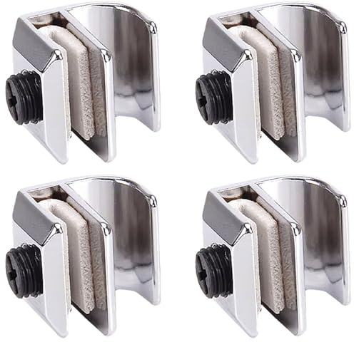 Maniglia per porta in vetro, 4 pezzi, in lega di zinco, senza foratura, accessori di ricambio per mobili, cassetti, vetrine (vetro spesso 3-5 mm)