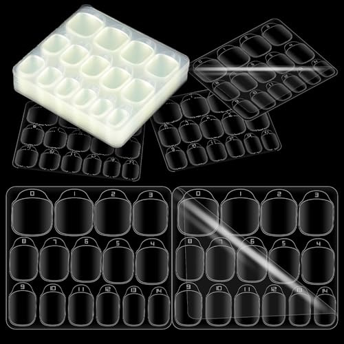 900 Stück Tips Nägel Nagelkleber Tabs Transparentes False Nail Nagelkleber,Press On Nails Kurz,Kunstnägel zum Aufkleben zum Aufdrücken,Selbstklebende Nagellaschen,Künstliche Nagelspitzen
