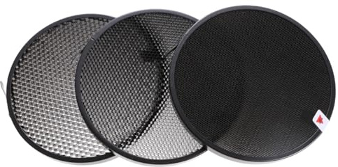 OSALADI 1 lot de réflecteurs en nid d'abeille de rechange pour photographie, grille nid d'abeille, kit de grille nid d'abeille, réflecteur standard, grille nid d'abeille, pour flash, alliage