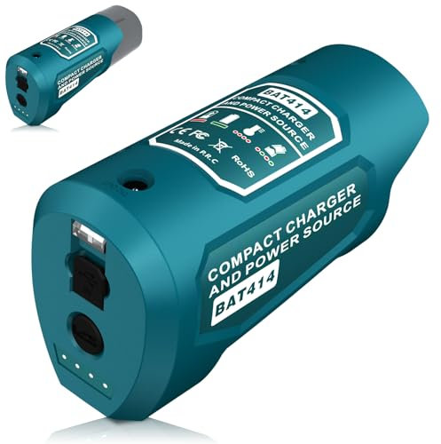 USB-Stromquelle Netzteil Ladegerät für Bosch Professional 10.8V/12V GBA Serie Lithium-Ionen-Akku, mit 1-Typ-C und 1 USB-Port-DC 12V Steckdose, USB-Gerät Ladeadapter