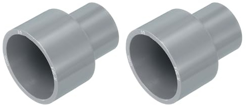 sourcing map 2 Pcs UPVC Reducer Pipe Fitting, 1 x1/2 PVC Straight Pipe Coupling Adapter Connector for Home Sewer Plumbing Water Line, Grey