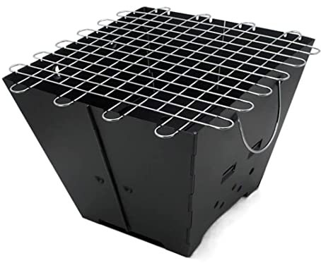 Barbecue à Charbon de Bois d'extérieur carré Pliable pour Barbecue d'extérieur Compact et léger pour dîner de fête