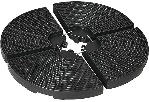 Outsunny Base para Sombrilla de 4 Piezas Soporte para Parasol Rellenable con Arena 68 kg o Agua 52 L para Jardín Patio Terraza Negro
