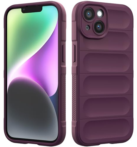 Custodia Compatibile con iPhone 14, Silicone Custodia per Tutto il Corpo, Copertura Antiurto con Fotocamera Protettivo, Cover Morbida al Tatto - Viola Scuro