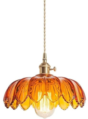 LUOYAOB Mid Century Verstellbare Hängelampe Lampenschirm Pendelleuchte Leuchten Blume Einzelne Pendelleuchte for Schlafzimmer Wohnzimmer(30cm)