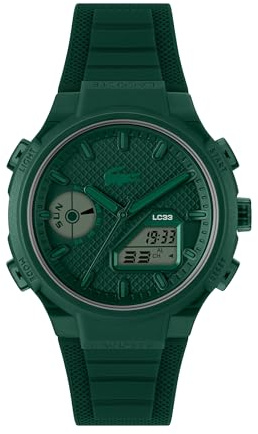 Lacoste Orologio Quarzo Multifunzione Analogico-Digitale da Uomo Collezione LC33 con Cinturino in Silicone Verde - 2011449