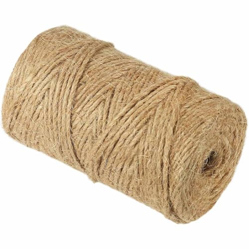 Jute-Schnur 100m 3mm Jutegarn 100m Schnur reissfest Natur Jute Kordel Deko Paketschnur Naturfaser Dekoration Verpackung Bindegarn Hanfschnur Spagat Hanfband Juteband