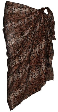 P4F Snake Print Cotton Sarong (Brown)
