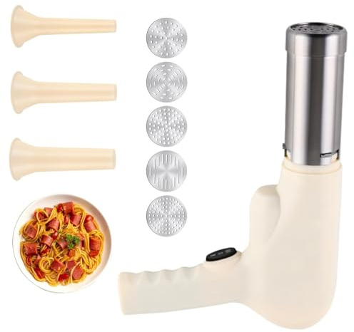 Máquina eléctrica de mano para hacer pasta, fácil para hacer fideos y espaguetis para pasta casera, ideal para fideos frescos y salchichas, esencial para los entusiastas de la cocina