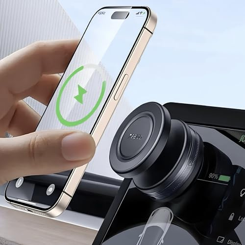 15W MagSafe Magnetic Wireless Car mount Charger, Automatic Vacuum Adsorption Suction Cup Phone Holder with Strong Magnet, 360° Rotating Dashboard,Windshield & Car screen Mount for iPhone 17/16 Series