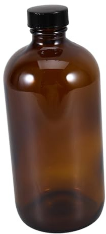ANDRESLAD 500ml Amber Glass Chemical Bottle with Bakelite Cap, Brown Reagent Storage Container for Laboratory and Medicine Use