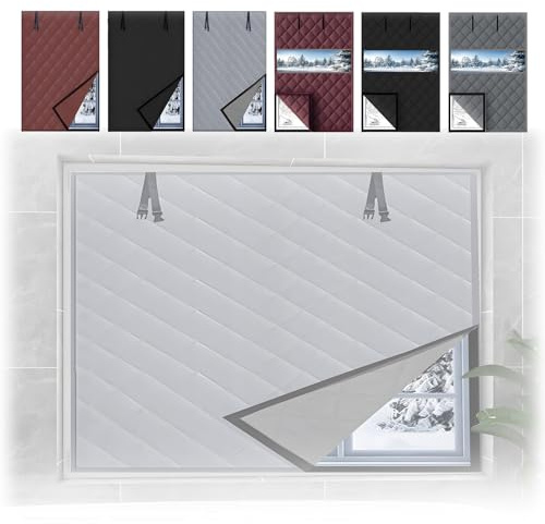 Cortinas para Ventanas Aislante Térmico, 50 75 90 105 120 135 145 160 180 200cm Cortinas Termicas Aislantes Frio y Calor, Película Aislante para Ventanas Adhesivo(Width 160cm)