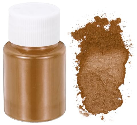QUARKZMAN Mica Pulver 10g Kosmetik Grade Glimmerpulver 600 Mesh Mica Powder Epoxidharz Farbe Pigmentpulver für Gießharz Seifenfarbe Kerzenfarbstoff DIY Nagellack und Lipgloss Bronze