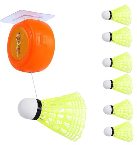 Porgeel Entrenador de Rebote de bádminton 6 Piezas Kit de Entrenamiento de Pelota de bádminton de Auto-Ejercicio Brillante Cord