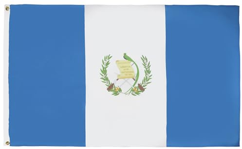 AZ FLAG Bandera Guatemala 150x90 cm Guatemalteca Poliéster Ligero 2 Ojales | Uso interior Enseña costuras dobles y bordes reforzados con ojales metálicos