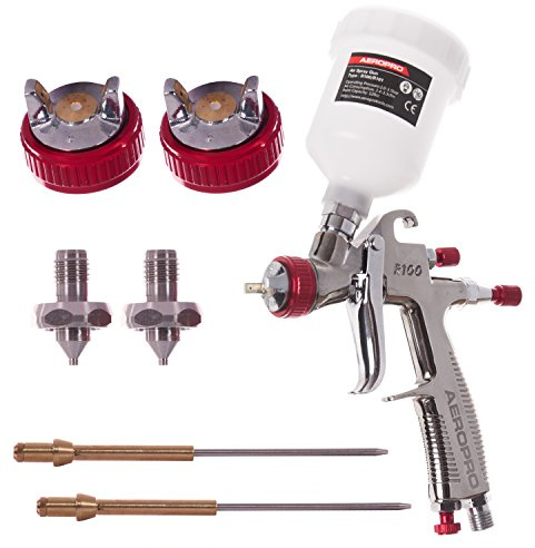 Mini lvlp vernice spray stola tre ugelli 0,8 + 1,0 + 1,2 AeroPro pistola a spruzzo