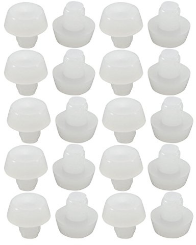 sourcing map 20pcs 6mm White Rubber Round Plug Chair Table Furniture Leg Cap Covers Protector
