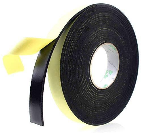Foam Insulation Tape Adhesive High Density, Seal, Doors, Weatherstrip, Waterproof, Plumbing, HVAC, Windows, Pipes, Cooling, Air Conditioning, Weather Stripping, Craft Tape (33 Ft x 1/8 x 1)