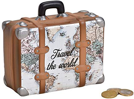 wunderschöne Sparbüchse,Sparschwein,Urlaubskasse,Reisekasse,Spardose,Reisekoffer mit Pfropfen