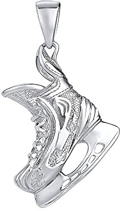 SILVEGO Herren Anhänger aus 925 Sterling Silber Eishockey Schlittschuh