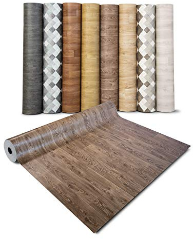 casa pura Revêtement de Sol en PVC, Bois Noyer, Film de Vinyle sans Colle, Surface antidérapante imperméable, pour Couvrir Les Meubles, Murs et sols, en Rouleau, Facile à Couper, Raymond 100x300 cm