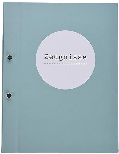 goldbuch 36113 Zeugnismappe Pastell türkis, Urkundenmappe DIN A4, Dokumentenmappe mit Schraubverschluss und 12 Sichttaschen, Ordnungsmappe aus Leinenstruktur mit 12 Hüllen, ca. 24 x 31.5 x 2 cm