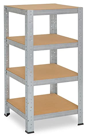 shelfplaza® 115x50x50cm Home Schwerlastregal verzinkt/Metallregal mit 4 Böden/Kellerregal Metall, Garagenregal, Werkstattregal oder Regal Lagerregal/Steckregal Metall mit 175kg Tragkraft