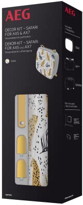 AEG AKITW3 Dekor Kit Safari (Passend für AX51 & AX71 Luftreiniger, Recycelte Premium-Textilfront, veganer PU Ledergriff, Füße, lebendiges Design, Dekoration, gelb)