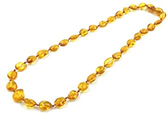Amber Jewelry Shop Collier d'ambre (unisexe) 34 cm - Collier fait main en ambre Baltique naturel certifié