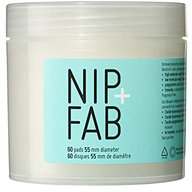 Nip + Fab Hyaluronic Fix Extreme4 Micellar Cleansing Pads Pour Le Visage | 60 Pcs | Solution Nettoyante Légère | Nourrissante Pour Le Démaquillage | Pour Une Peau Repulpée | Revitalisée