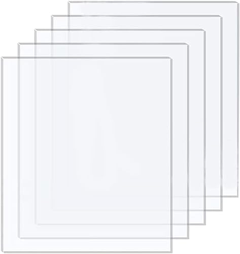 XUBX 5 pezzi Fogli Acrilici Trasparenti, Lastra acrilica trasparente in plexiglass, 150x200x5 mm, Trasparente Acrilico Lastra Plexiglass per la Sostituzione del Vetro della Cornice per Foto, Pittura