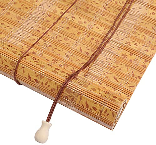 XIAODANHUA Retro Bambusrollo Natur Vorhang Dekoratives Bambus Rollo Staubdicht Bambus Römische Jalousien, Anpassbar, für Büro Küchen Balkon (100×250cm)