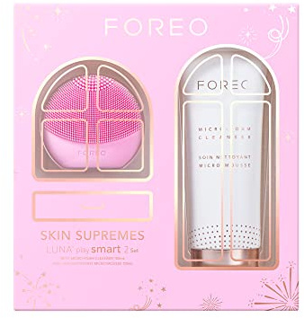 FOREO LUNA play smart 2 Skin Analysis & Gesichtsreinigungsbürste mit Mikroschaumreiniger, 3,3 fl. oz. Skin Supremes Holiday Set