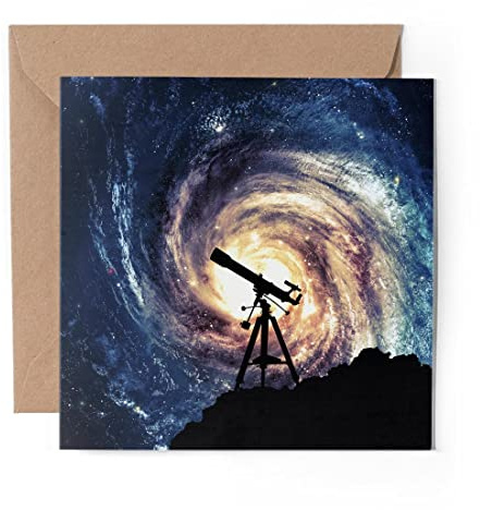 1 x Grußkarte (Fotoeinsatz) – Astronomie Teleskop Space NASA – Blank Geburtstag Feier Jahrestag #8211