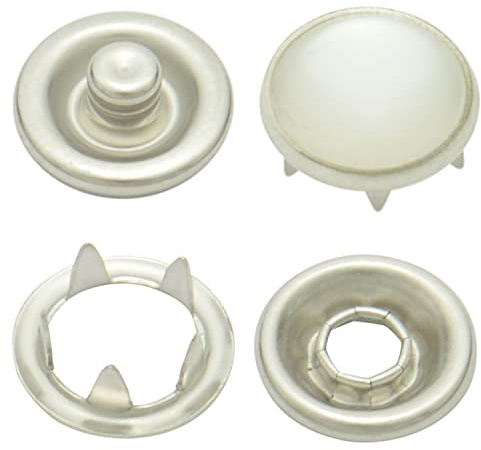 10,5 mm perlmutt Messing Jersey Druckknöpfe zum nieten (25 Stück) - Rostfreie Snaps für Bekleidung, Taschen, Leder & DIY Handwerk, Nähzubehör